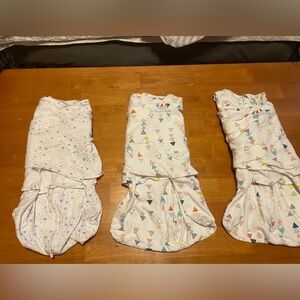 HALO 100% Cotton Sleepsack Swaddle 3-Way Adjustable Wearable Blanket bundle of 3